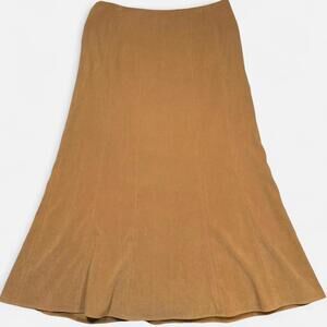 Cato Midi Skirt Women’s 12 Camel Flared Minimal Ralph Lauren Vibes